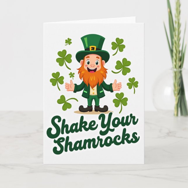 Shamrock Leprechaun Scene Card (Front)