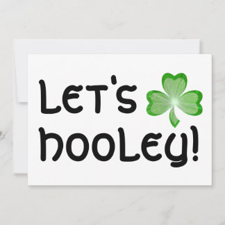 Shamrock 'Let's Hooley' invitation white