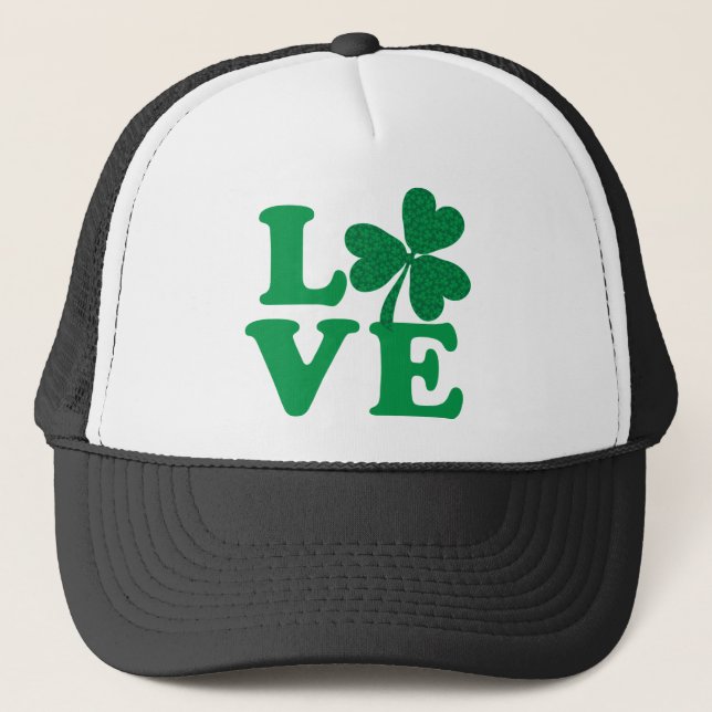 Shamrock LOVE Trucker Hat (Front)