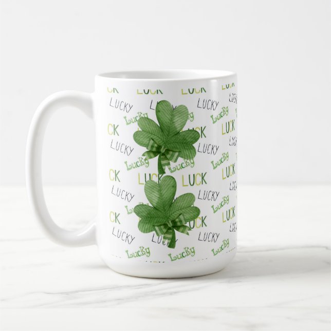 Shamrock Lucky Coffee Mug (Left)