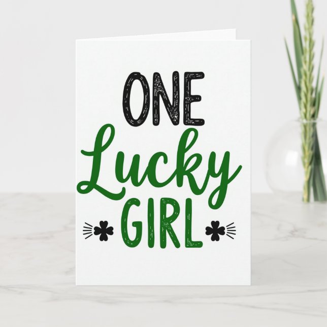 Shamrock Lucky Girl Card (Front)