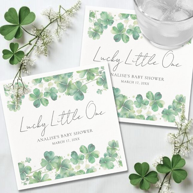 Shamrock Lucky Little One Baby Shower Napkins (Shamrock Lucky Little One Baby Shower Napkins)