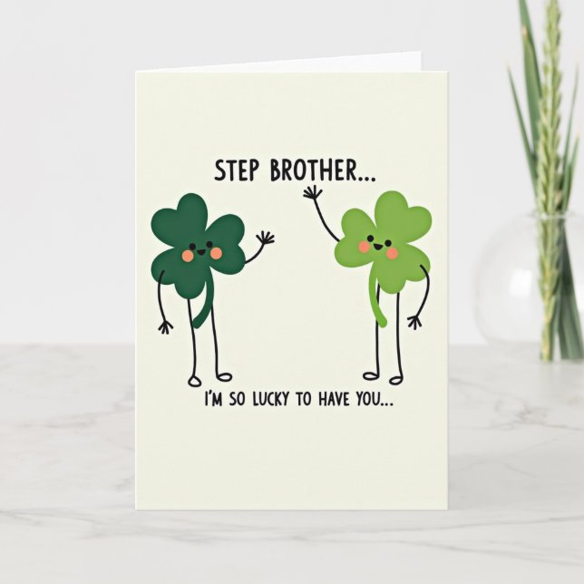 Shamrock Lucky Stepbrother Card (Front)