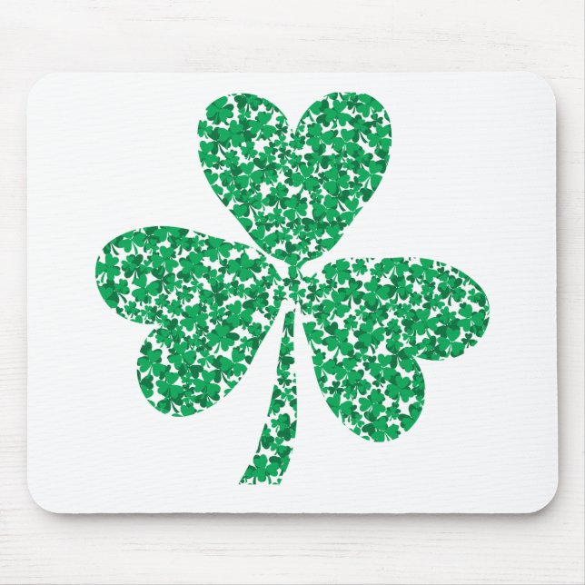 Shamrock made out of little shamrocks mouse pad (Front)
