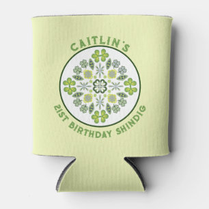 Shamrock Mandala 21st Birthday Party Can Cooler
