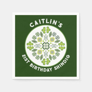 Shamrock Mandala 21st Birthday Party Napkins