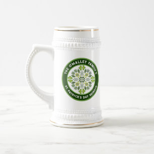 Shamrock Mandala St. Patrick's Day Family Party Beer Stein