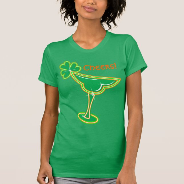 Shamrock Margarita Cheers! T-Shirt (Front)