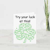 Shamrock Maze Card for Kids St Patrick's Day