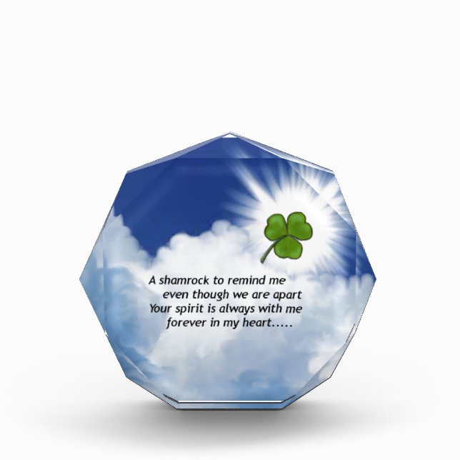 Shamrock Memorial Acrylic Award (Front)