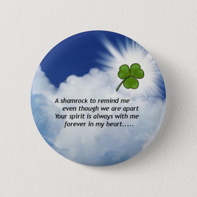 Shamrock Memorial Pinback Button (Front)