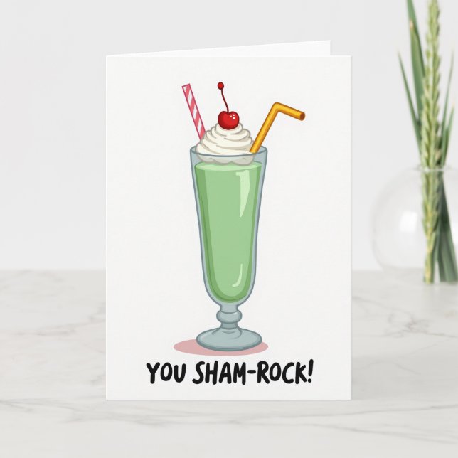 Shamrock Milkshake Fun Card (Front)