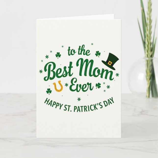 Shamrock Mom Happy Day Card (Front)