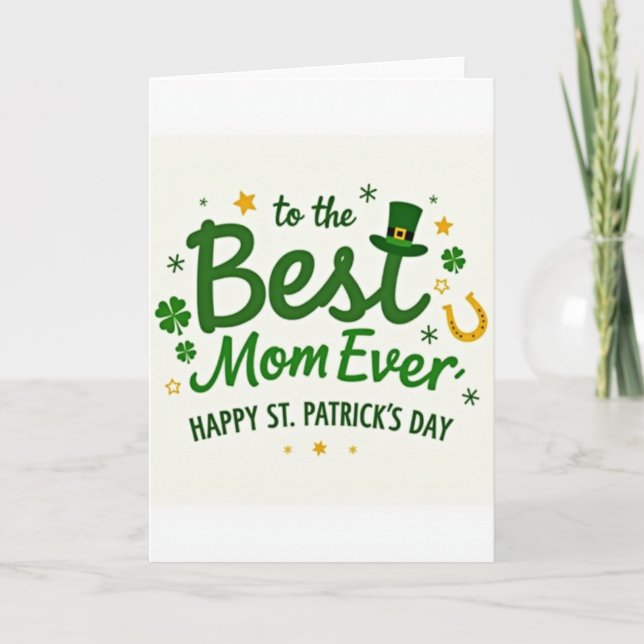 Shamrock Mom St Patricks Day Card (Front)
