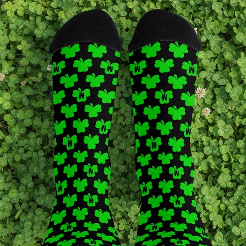 Shamrock Monogram St Patrick's Day Socks
