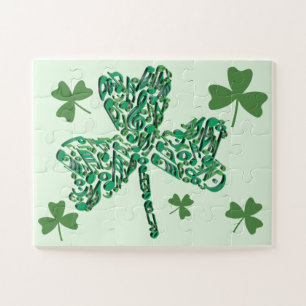 Shamrock Music Notes Jigsaw Puzzle
