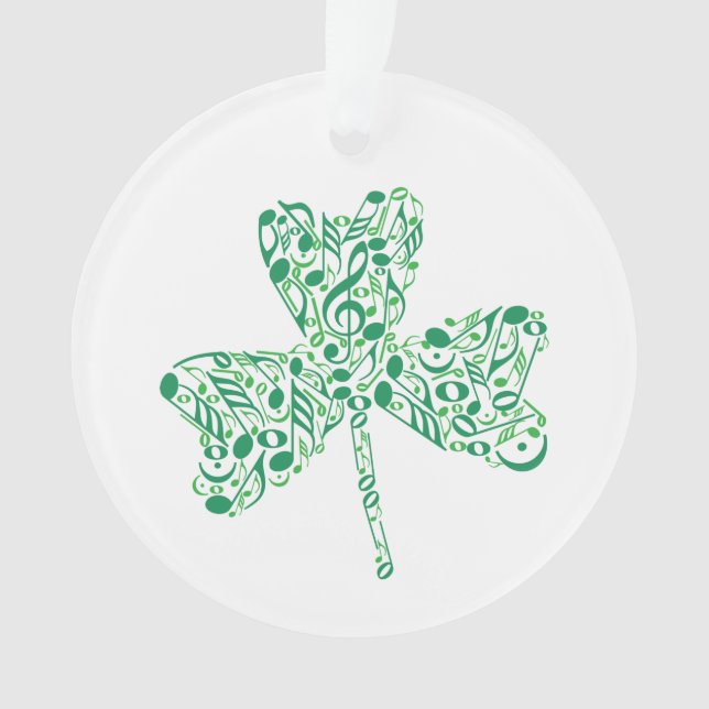  Shamrock Music Notes Ornament (Front)