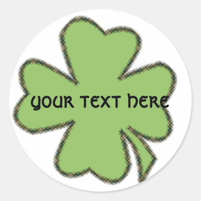 Shamrock 'n Plaid Personalized Stickers (Front)