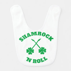Shamrock 'n Roll Grunge Baby Bib