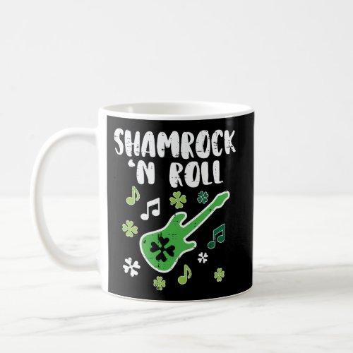 Shamrock N Roll Guitar St Patricks Day Guitarist M Coffee Mug