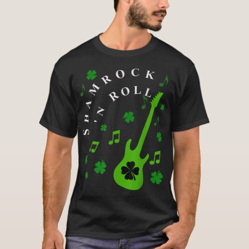 SHAMROCK N ROLL St Patricks Day Irish Music  T_Shirt
