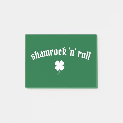 Shamrock n roll St Patricks Day Post_it Notes