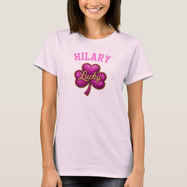 Shamrock Name Front and Back St Patrick's Day ☘  T-Shirt (Front)