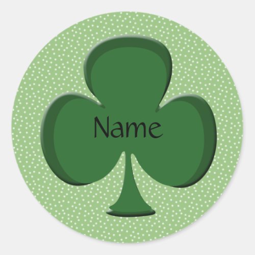 Shamrock Name Sticker Template _ Irish Green