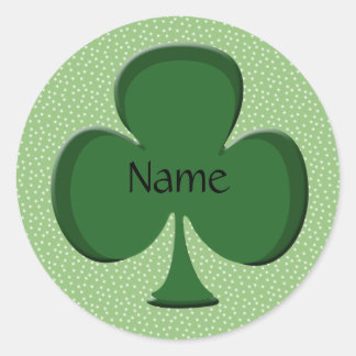 Shamrock Name Sticker Template - Irish Green