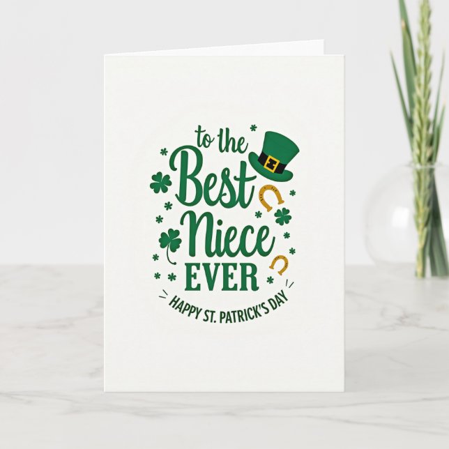 Shamrock Niece St Patricks Day Card (Front)