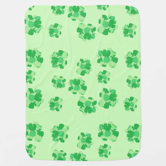 Shamrock of Shamrocks Reversible Baby Blankets (Front)