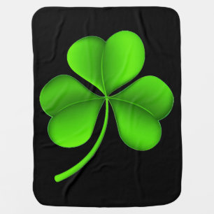 Shamrock On Black bbt Baby Blanket