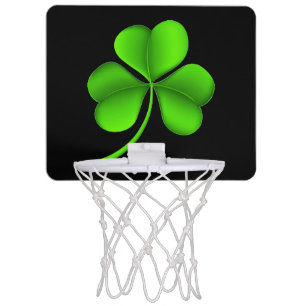 Shamrock on Black bgcnt Mini Basketball Hoop