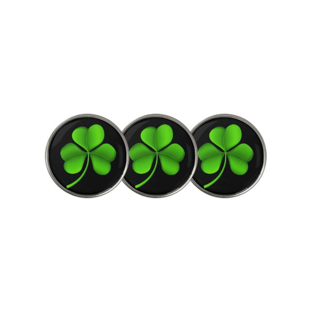 Shamrock on black bmt golf ball marker (3 Up)