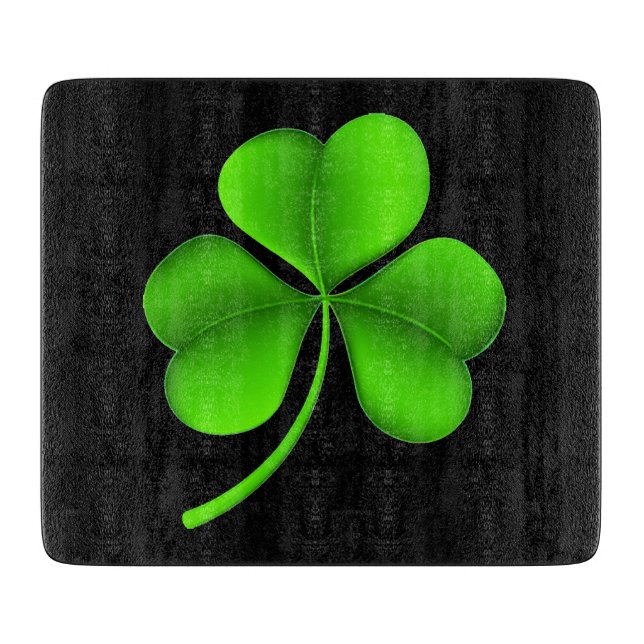 Shamrock on black cbcn cutting board (Front)