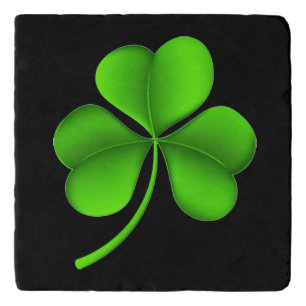 Shamrock on Black coastercnt Trivet