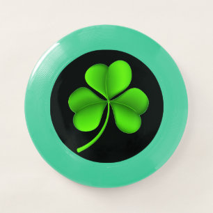 Shamrock on Black frcnt Wham-O Frisbee