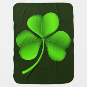 Shamrock On Dark Green bbt Baby Blanket