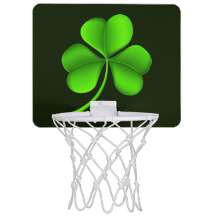 Shamrock on Dark Green bgcnt Mini Basketball Hoop