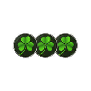 Shamrock on dark green bmt golf ball marker