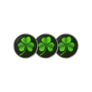 Shamrock on dark green bmt golf ball marker