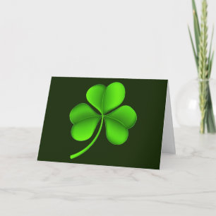 Shamrock on dark green gct card