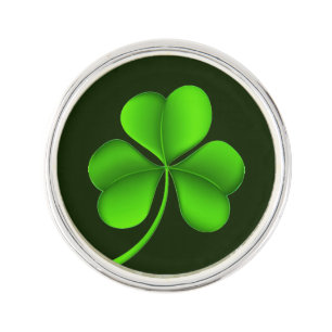Shamrock on Dark Green lpcnt Lapel Pin
