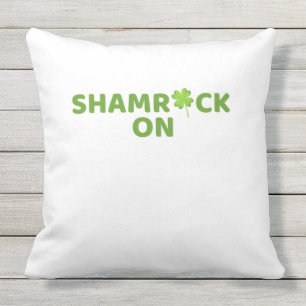 Shamrock on st patrick's day clover outdoor pillow