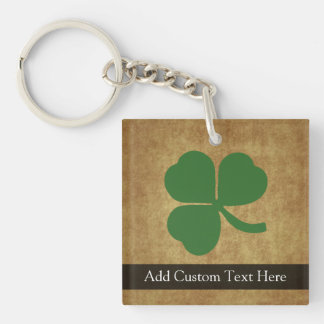 Shamrock on Vintage Background Keychain