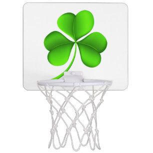 Shamrock on White bgt Mini Basketball Hoop