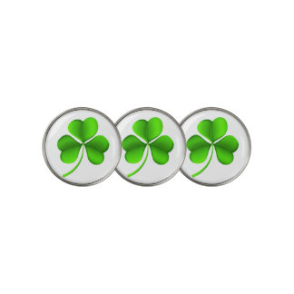 Shamrock on white bmcnt golf ball marker