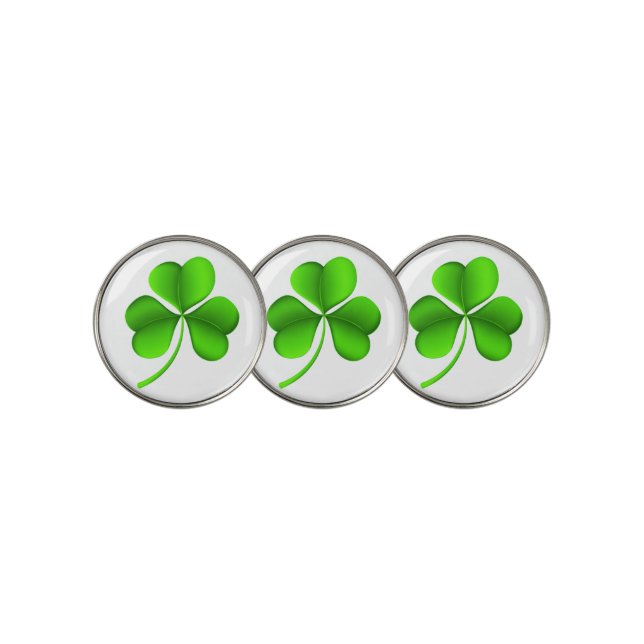 Shamrock on white bmcnt golf ball marker (3 Up)