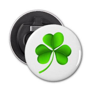 Shamrock On White bocnt Bottle Opener
