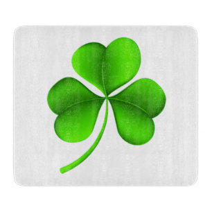 Shamrock on white cbt cutting board